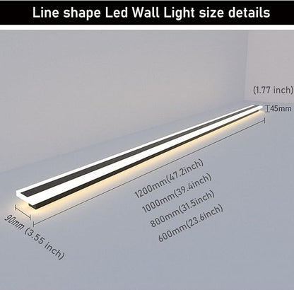 2Pack-79inch Long Outdoor Modern LED Wall Light,65W Waterproof IP65 Warm White 110V led Wall Mount Lighting Fixture Rectangular Black Wall Lights Elegant Frosted White Acrylic Anti Rust.