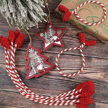 LOKIPA 12PCS Christmas Garland Ties, Reusable and Flexible Twist Ties for Banister Home Decoration