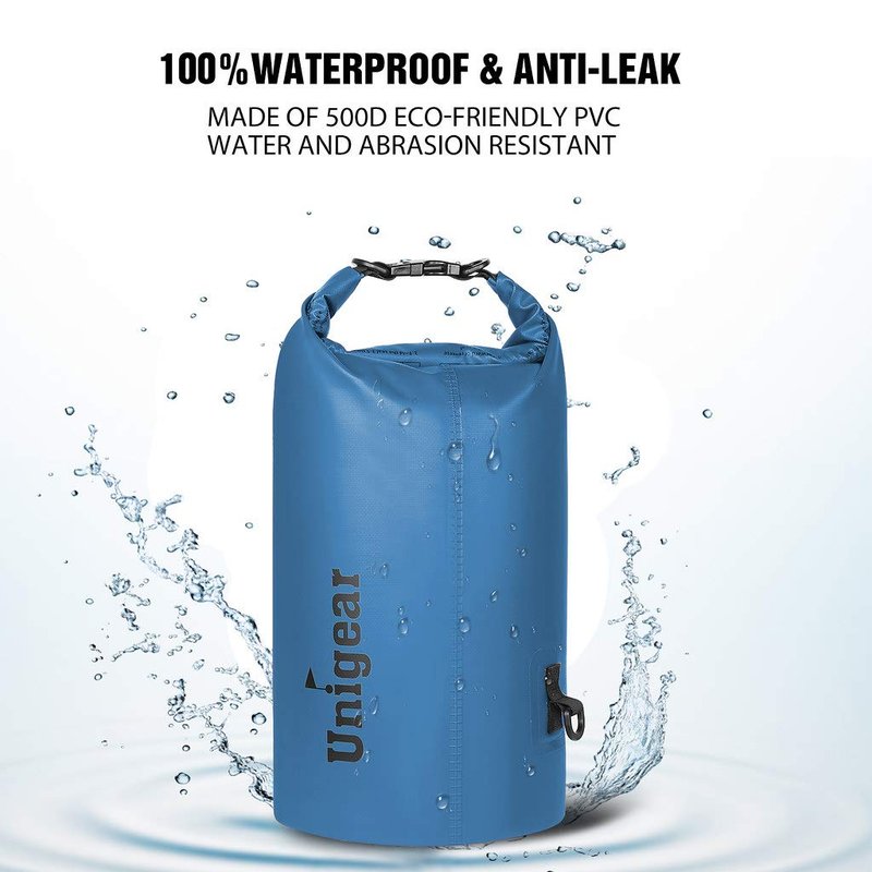 Unigear Dry Bag Waterproof, Floating and Lightweight Bags for Kayaking, Boating, Fishing, Swimming and Camping with Waterproof Phone Case (Sky Blue, 2L)