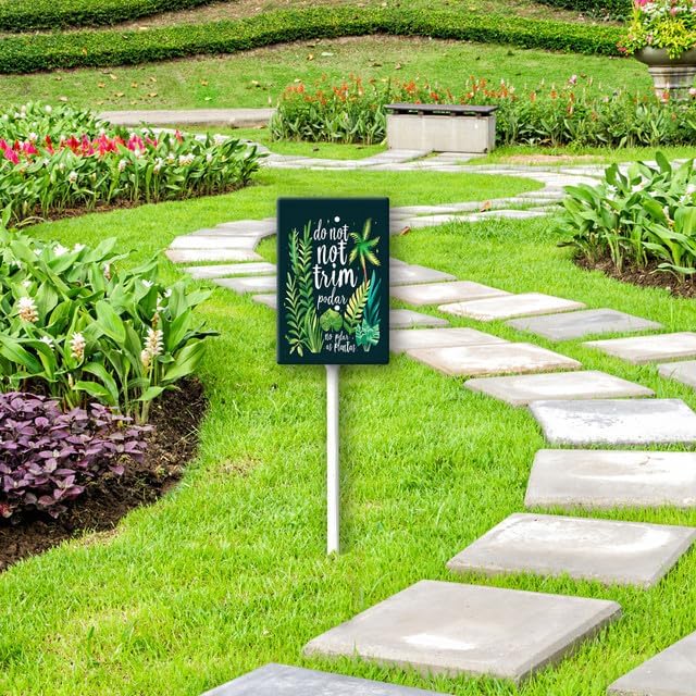 Uptell Do Not Trim No Podar As Plantas Yard Signs with Stakes Aluminum Sign for House/Front Door and Business Outdoor Decoration 8x12 Inch
