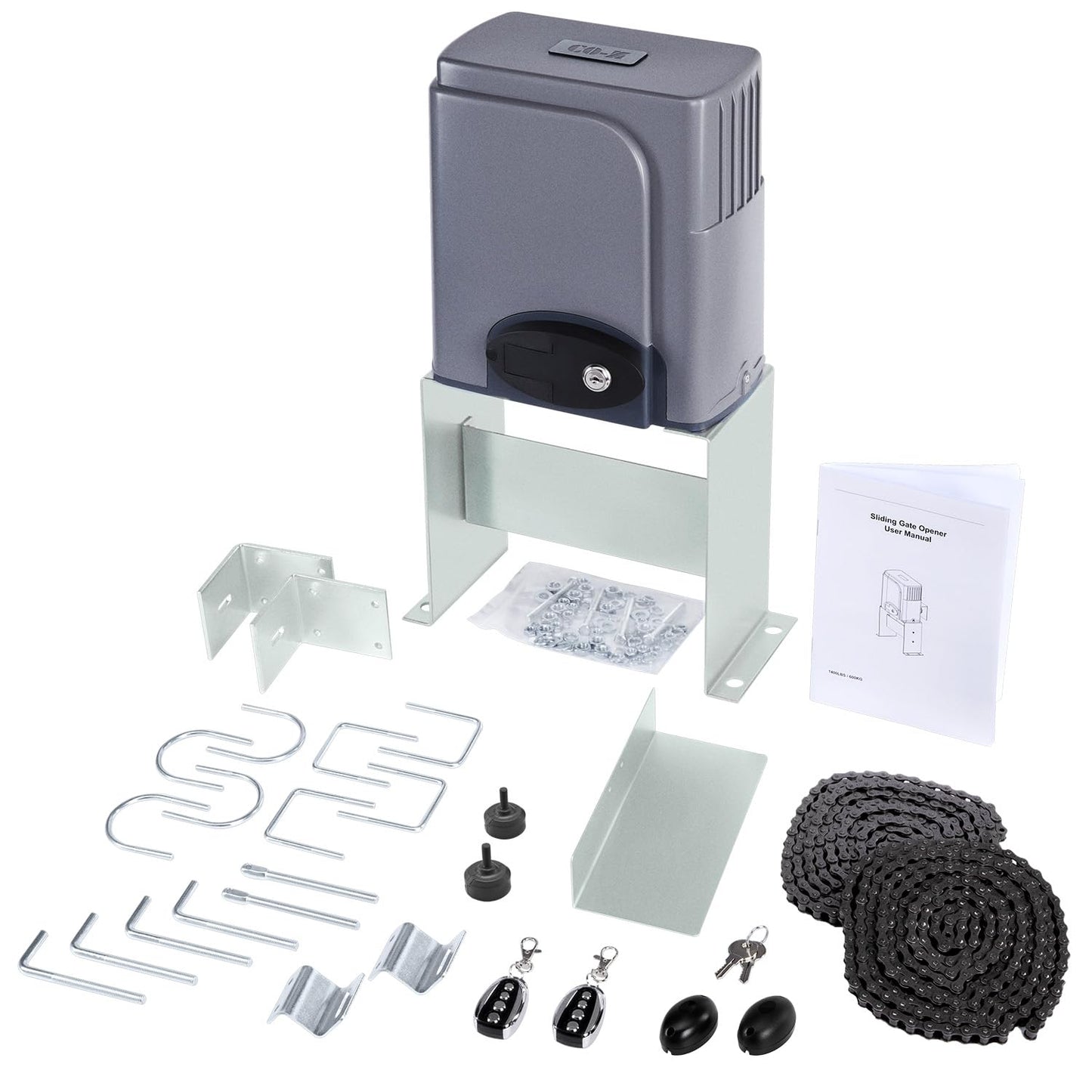 CO-Z APP Smart Automatic Sliding Gate Opener, 280W Electric Gate Opener for Doors up to 1400lb 40ft, Driveway Home Garden Gate Opening System, Gate Complete Kit with Remote Control & IR Sensor