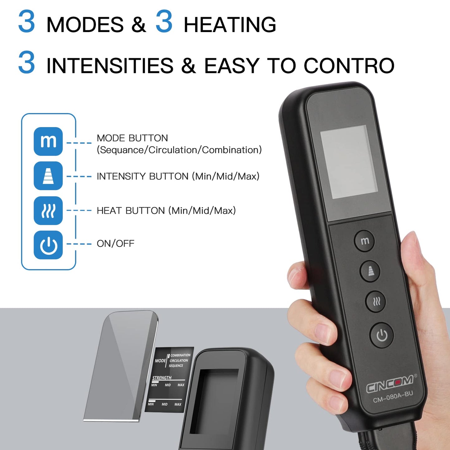 CINCOM Leg Massager with Heat and Compression, Air Compression Leg Massager for Circulation and Pain Relief Muscles Relaxation Gifts FSA - HSA