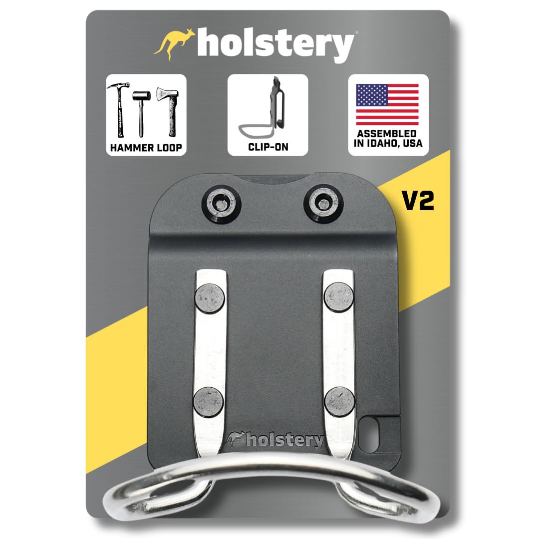 Holstery HammerMaster | Hammer Holder Loop - Clip-On Tool Belt Holster Holds Hammers, Hatchet, or Mallet