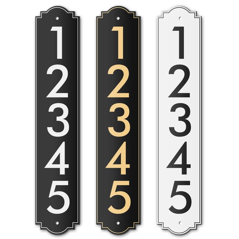 House Number, Address Plaque Outside Sign - Mailbox Numbers (18" x 3.5") Customized Sign for House, Store, Office, Outside, 911 Visibility Signage, Any Font (Vertical)