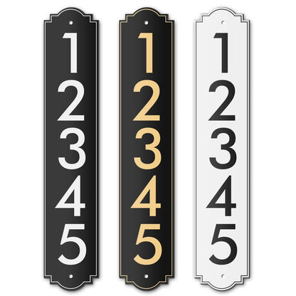 House Number, Address Plaque Outside Sign - Mailbox Numbers (18" x 3.5") Customized Sign for House, Store, Office, Outside, 911 Visibility Signage, Any Font (Vertical)