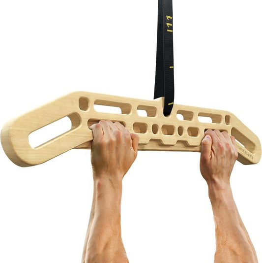 Wooden Hangboard for Rock Climbing - Portable Training Tool to Enhance Finger Grip Strength | Indoor/Outdoor Use