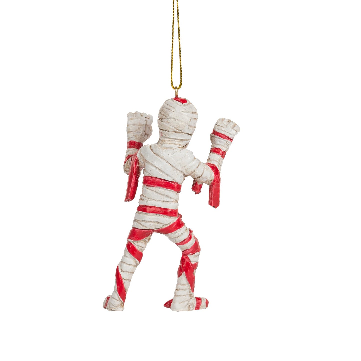 Scary Mummy Wrapped Like A Candy Cane Christmas Halloween Tree Ornmanet