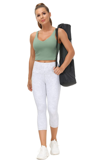 Women’s Longline Sports Bra Wirefree Padded Medium Support Yoga Bras Gym Running Workout Tank Tops (Jasmine Green, Small, s)