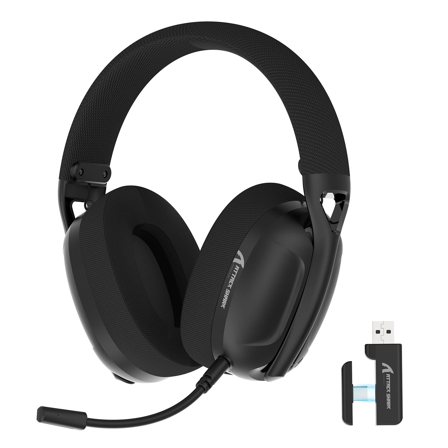 ZIYOU LANG L80 Wireless Gaming Headset Ultralight Over Ear with 2.4Ghz USB C&A Dongle/Bluetooth 5.3/3.5mm Wired Detachable Mic Stereo Sound 600mAh Battery for PC Mac PS4 PS5 Switch Win Gamer(Black)