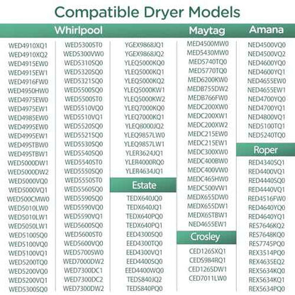 Dryer Heating Element Kit for whirl-pool WED5010LW0 WED5010LW1 WED7000DW2 WED5200VQ0 LER4634JQ0 LER3624PQ0 LER5636EQ3 LER4634PQ0 WED5540SQ0 WED5600SQ0 WED4900XW2 WED5100VQ0