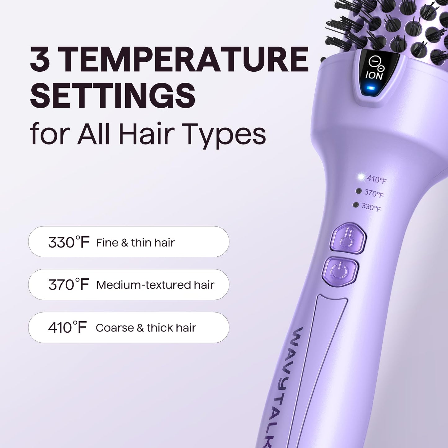 Wavytalk Updated Version Thermal Brush, 1.5 Inch Negative Ion Blowout Express Thermal Round Brush Creates Salon-Quality Blowouts, lonic Frizz Reduction Makes Hair Shinier & Smoother (Millennial Pink)
