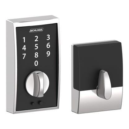 SCHLAGE BE375 CEN 622 Touch Keyless Touchscreen Electronic Deadbolt Lock, Matte Black