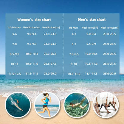 Water Shoes for Women Men Quick-Dry Aqua Socks Swim Beach Barefoot Yoga Exercise Wear Sport Accessories Pool Camping Must Haves Adult Youth Size 8.5-9.5Women/7.5-8.5Men