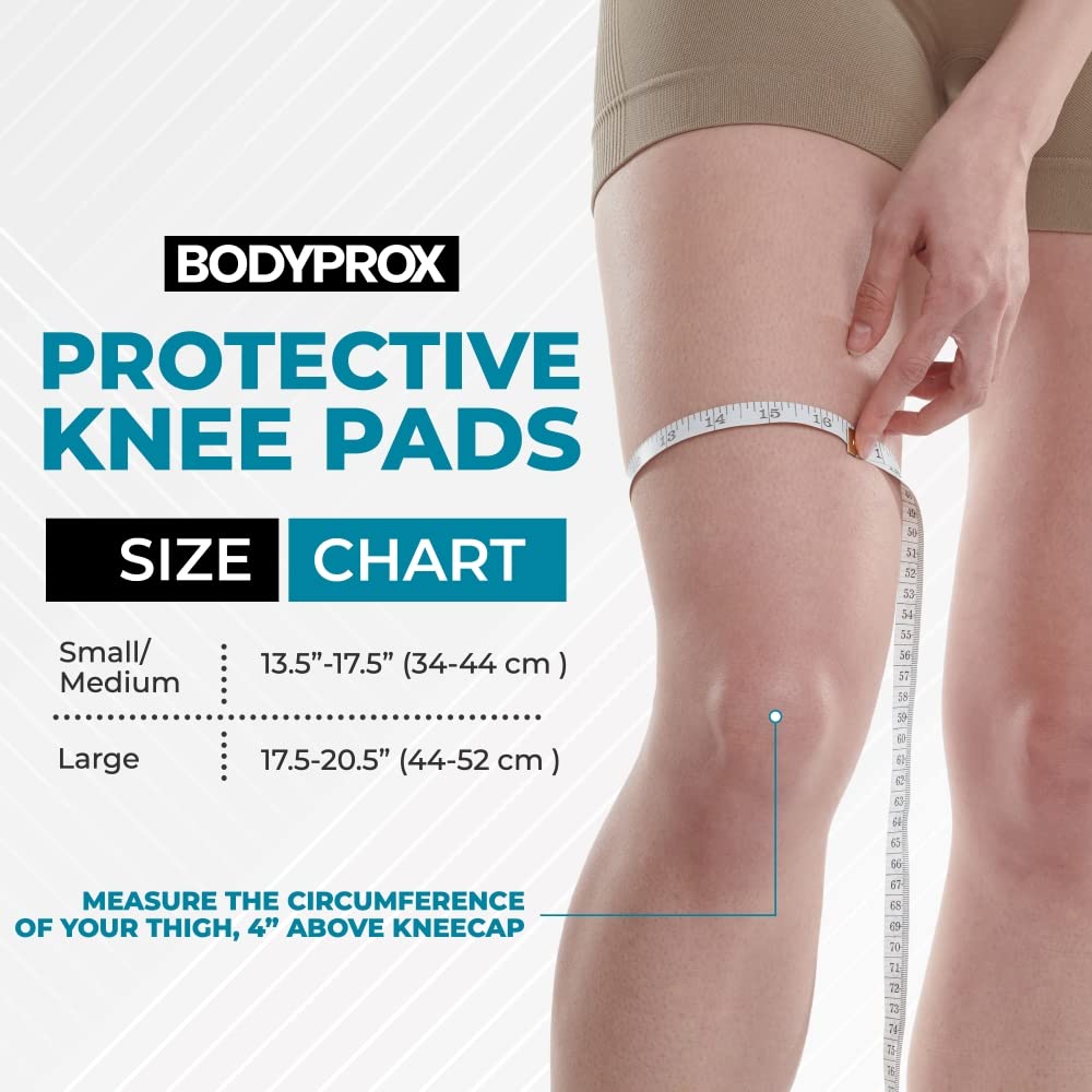 Bodyprox Protective Knee Pads, Thick Sponge, Collision Avoidance Knee Sleeve (Large)