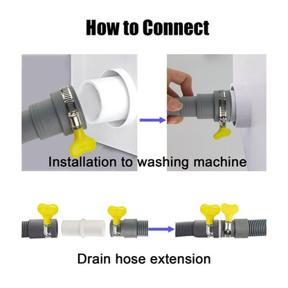 3.2 FT Universal Washing Machine Drain Hose, Drain Hose Extension Kit for Washer, Dishwasher, Dryers, Dehumidifier with 4 Hose Clamps, 1 U-Holder, 1 Adapter, Fit for 0.79-1.5 inch Drain Outlet
