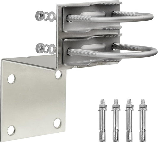 Antenna Pole Mount Bracket Kit - U-Bracket Assembly with 4 Screws for Outdoor Antenna Installation