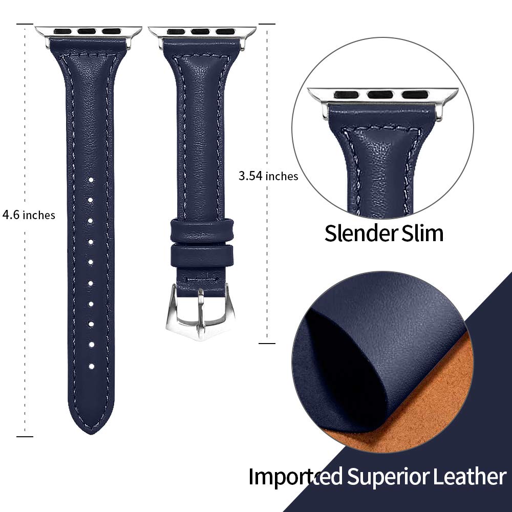 OULUCCI Leather Bands Compatible Apple Watch Bands For Women 38mm 40mm 41mm 42mm 44mm 45mm 46mm 49mm, Top Grain Leather Band Replacement Strap for iWatch Ultra SE SE2 Series 11 10 9 8 7 6 5 4 3 2 1
