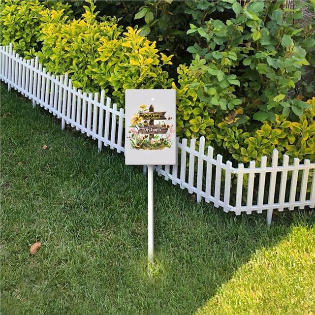 Uptell Honeybees Hard At Work Do Not Disturb Yard Signs with Stakes Aluminum Sign for House/Front Door and Business Outdoor Decoration 8x12 Inch