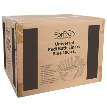 ForPro Professional Collection Universal Pedi Bath Liners - 50% THICKER - Fit Footsie Bath, Disposable Pedicure Foot Tub Liners for Foot Spa Basins & Foot Bath Soaks, Clear, 100-Count