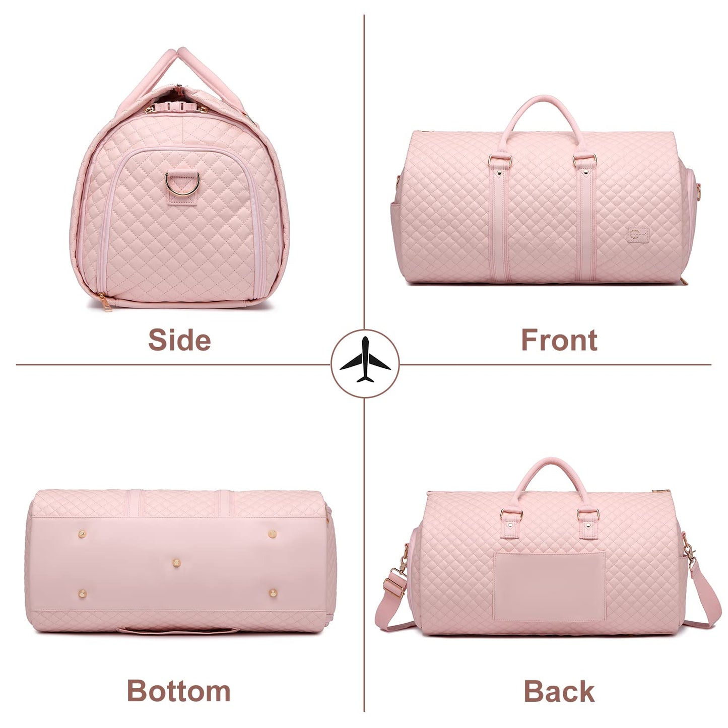 seyfocnia Convertible Carry on Garment Bag for Women, Garment Bags for Travel with Shoe Pouch 2 in 1 Hanging Suitcase Suit Bag for Women Travel Duffle Bag Garment Bag