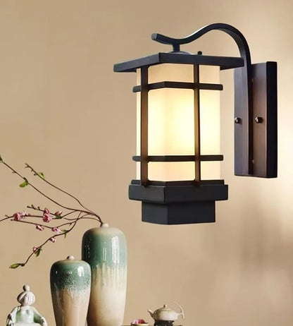 Outdoor Wall Light Fixtures, Exterior Waterproof Lanterns, Porch Sconces Wall Mounted Lighting with Modern Frosted Glass, Black Aluminum Wall Lamps for Patio Front Door Entryway, (Type_B 13.1''H)