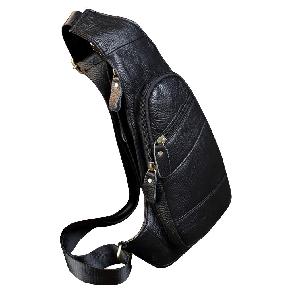 Leather Sling Bag Crossbody Backpack for Men Women Travel Outdoor Business Hiking Camping Shoulder Chest Day Pack Casual Daypack