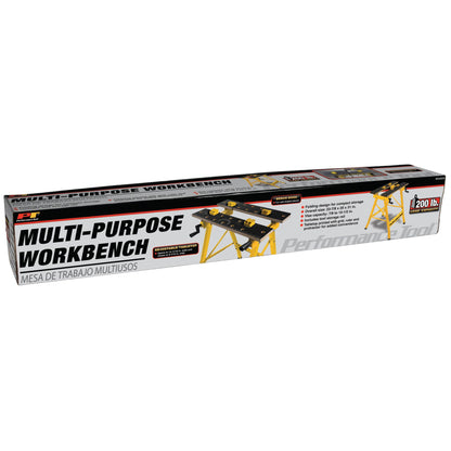 Performance Tool W54025 Portable Multipurpose Workbench and Vise (200 lbs Capacity) , Yellow