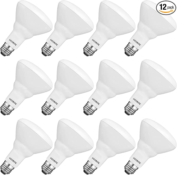 LUXRITE 12-Pack BR30 LED Bulb, 65W Equivalent, 6500K Daylight, Dimmable, 650 Lumens, LED Flood Light Bulbs, 8.5W, Energy Star, E26 Medium Base, Damp Rated, Indoor/Outdoor - Living Room and Kitchen