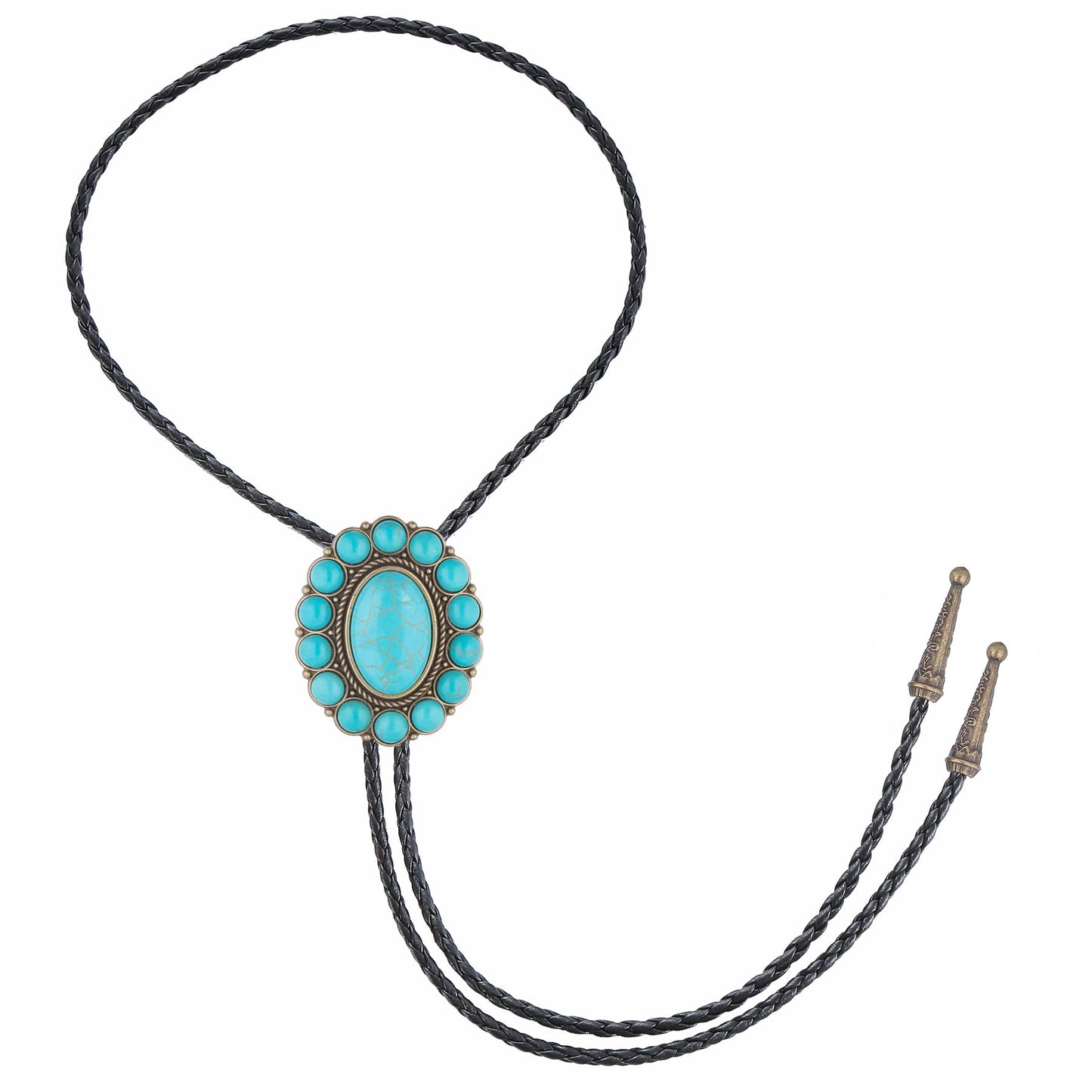 GelConnie Turquoise Bolo Tie for Men Womens Bolo Tie Cowboy Necktie Natural Stone Bolo Ties Necklace