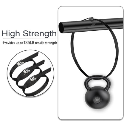 Aroono 100PCS 20inch Heavy Duty 304 Stainless Steel Zip Ties Self Locking, UV Resistant, 135lbs Strength, Black Epoxy Coated for Indoor/Outdoor Use