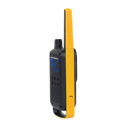 Motorola T470 Talkabout Two Way Radios, Long Range Emergency Rechargeable Waterproof Walkie Talkies 22 Channel, 35 Mile outdoor Black Yellow, 2 Pack