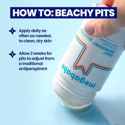 Megababe Beachy Pits Daily Deodorant, Fresh Scent, 2.6 Ounce, Stick
