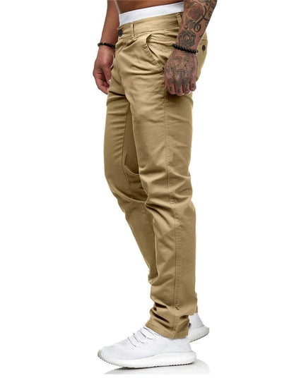 HUNGSON Mens Chinos Dress Pants Slim Fit Stretch Classic Golf Trousers Lightweight Breathable Khakis Casual Travel Slacks Versatile Outdoor Bottoms Khaki 32x30