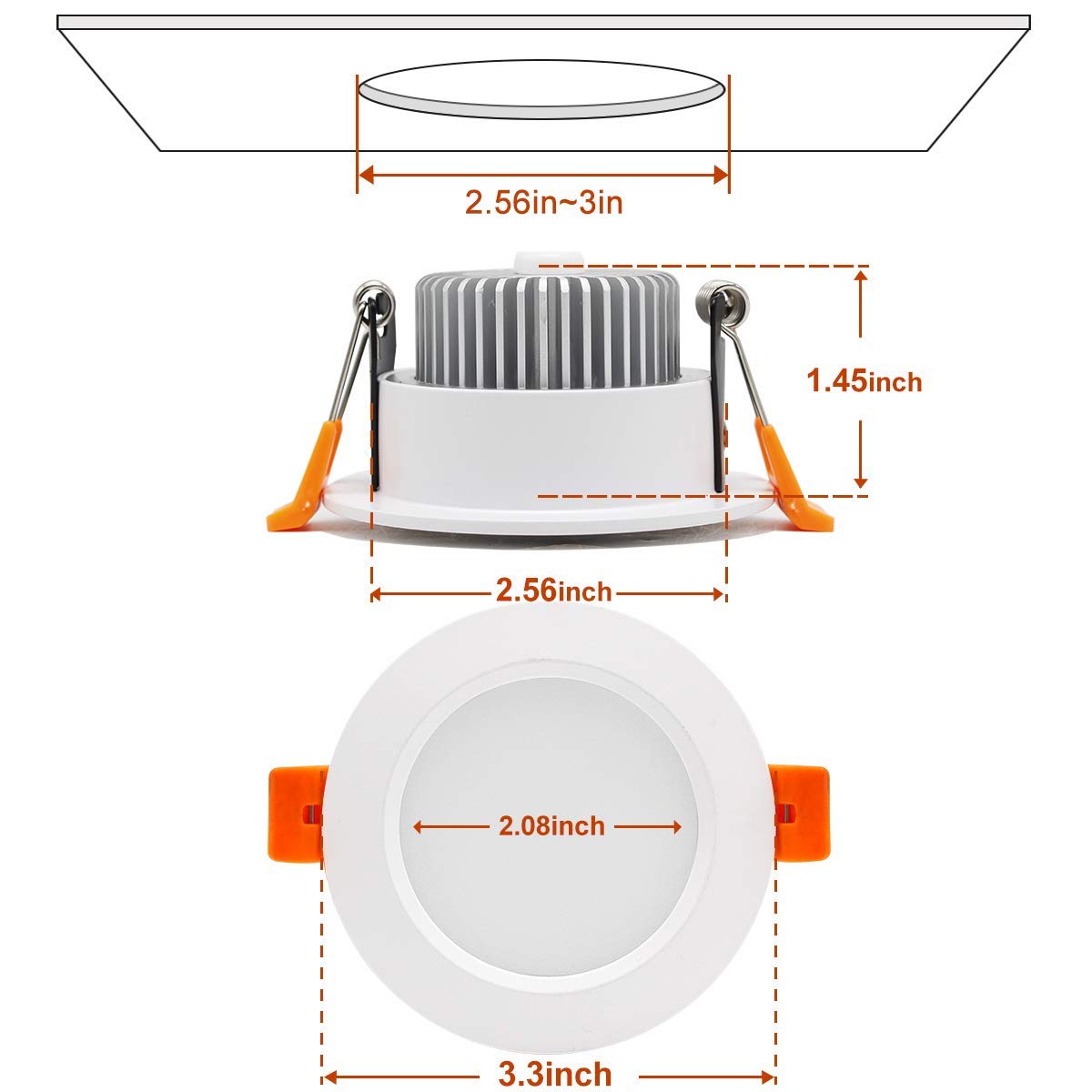 YGS-Tech Smart 3 Inch LED Recessed Lighting RGB WiFi Downlight, 5W Compatible with Alexa and Google Home, Dimmable RGB & CCT 2700-6500K Color Changing, 120V Ceiling Light with LED Driver (4 Pack)