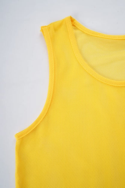 LTHYTY 12 Pack Scrimmage Vest/Team Training Jerseys/Sports Pinnies/Practice Jerseys/Soccer Bibs with Carry Bag (as1, Alpha, l, Regular, Regular, Yellow)