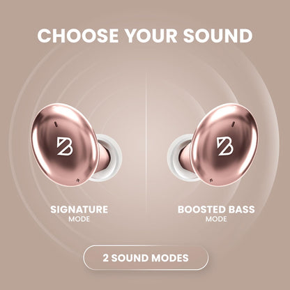 Back Bay Audio Tempo 30 Wireless Earbuds for Small Ears - Award-Winning Sound, Sweatproof Bluetooth Earbuds, Comfortable Ear Buds for Women, Pink Earphones Small Ear Canals, Long Battery Headphones