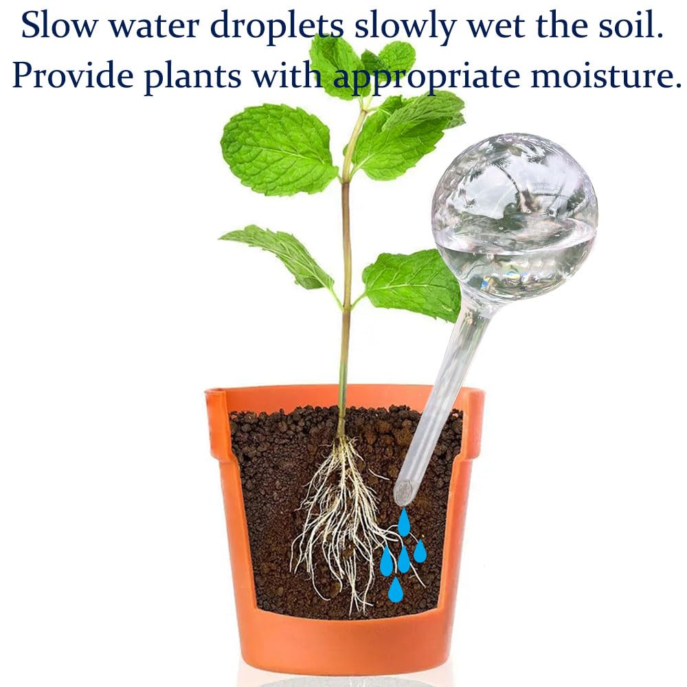 Plant Automatic Watering Devices, Clear Plastic Self-Watering Bulbs Flower Automatic Watering Device While Away Garden Waterer for Plant Indoor Outdoor