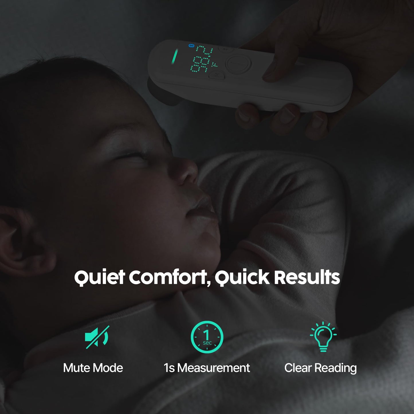 No Touch 4-in-1 Medical Grade Infrared Forehead Thermometer for Adults, Kids & Babies, FSA HSA Eligible, 1s Fast & Accurate, with Indoor Humidity Check Feature, Fever Alarm & Mute Mode
