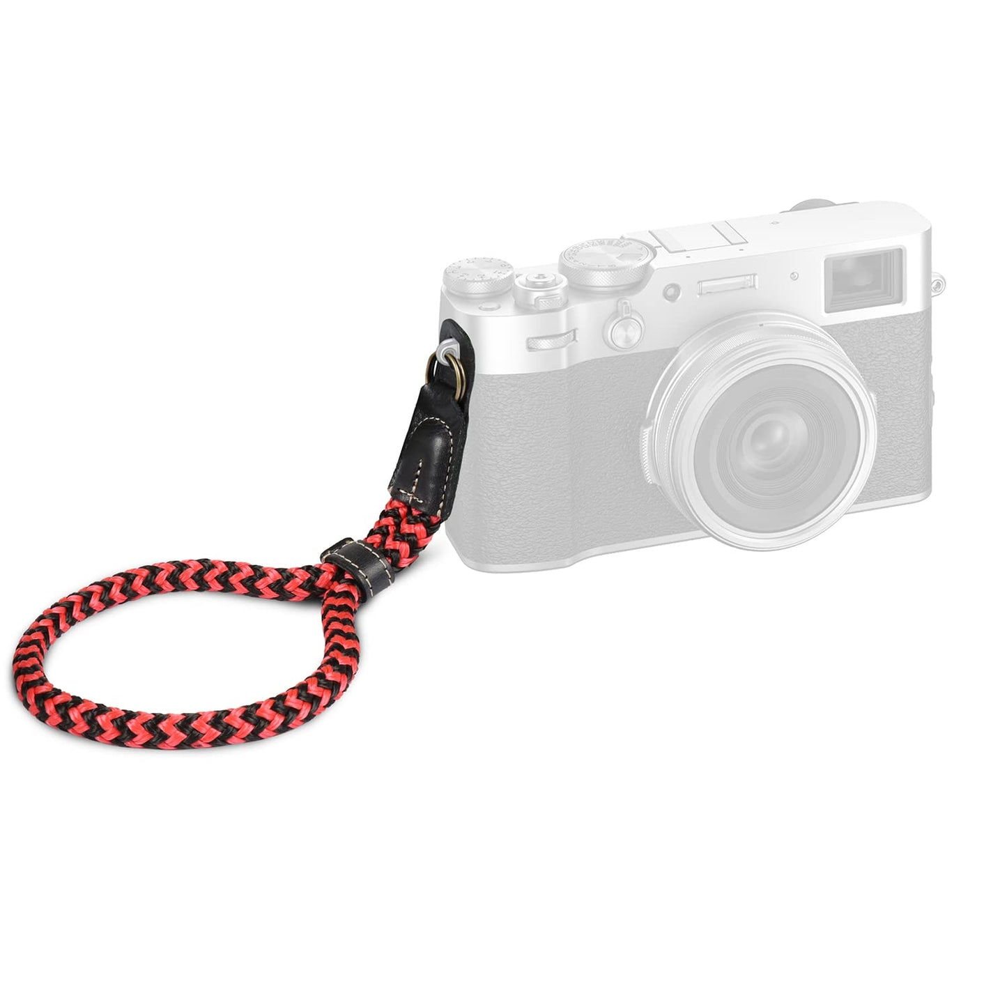 MegaGear SLR, DSLR Camera Cotton Wrist Strap - Black/Red, Small - 23cm/9inc