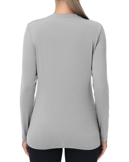 isnowood Womens Long Sleeve Rash Guard, UV UPF 50+ Sun Protection Shirts, Quick Dry Lightweight Tops for Swimming Workout Hiking Running
