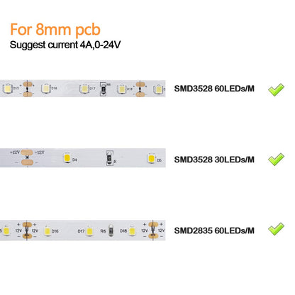 LightingWill 10pcs/Pack Strip to Strip with Wire Solderless Snap Down 2Pin Conductor LED Strip Connector for 8mm Wide 3528 2835 Single Color Flex LED Strips