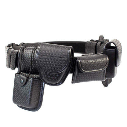 LytHarvest 8-in-1 Police Duty Belt Kit with Pouches, Law Enforcement Utility Belt Rig, Modular Security Guard Equipement, Tactical Utility Duty Belt, Basketweave (Medium)