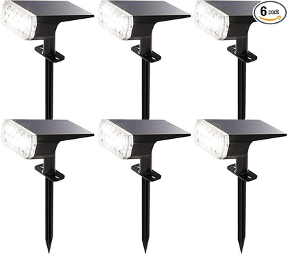 Solar Spot Lights Outdoor Waterproof IP65, 3 Lighting Modes Solar Outdoor Lights for Garden Yard Outside Landscape, 6 Pack