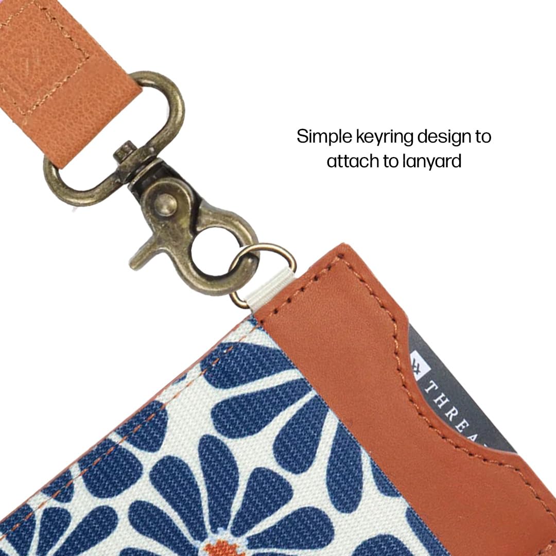 Thread Wallets Ultra Slim Minimalist Leather Card Holder Wallet (Emmeline Navy)