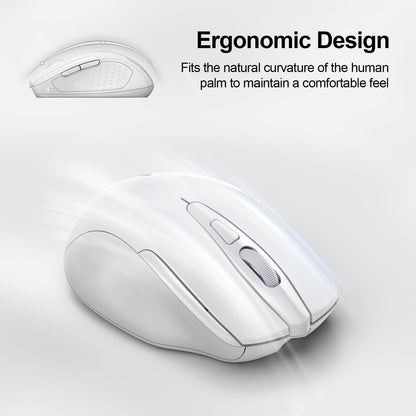 TECKNET Wireless Mouse Rechargeable, 2.4G USB-A Silent Mouse, Quiet Click, 6 Adjustable 4800 DPI, Cordless Computer Mice, Ergonomic Mice for Laptop, 6 Buttons for Chromebook, Ergo Grip - Black