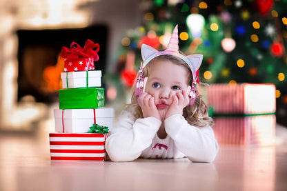 KORABA Kids Wireless Headphones for Girls Children Teens, LED Light Up Bluetooth Unicorn Headphones with Microphone for School/Xmas/Online Study/Unicorn Gifts (Pink Wireless)