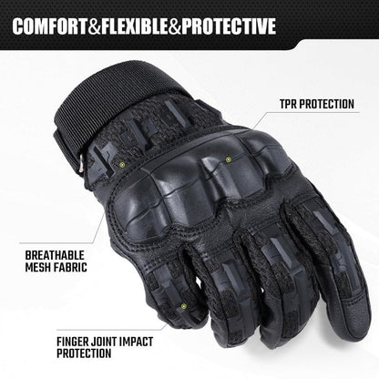 WTACTFUL Touch Screen Motorcycle Tactical Gloves for Men Airsoft Paintball Gear MTB Bike Cycling Cross-Country Motorbike ATV Hunting Hiking Riding Driving Work Outdoor Full Finger Gloves XL Black
