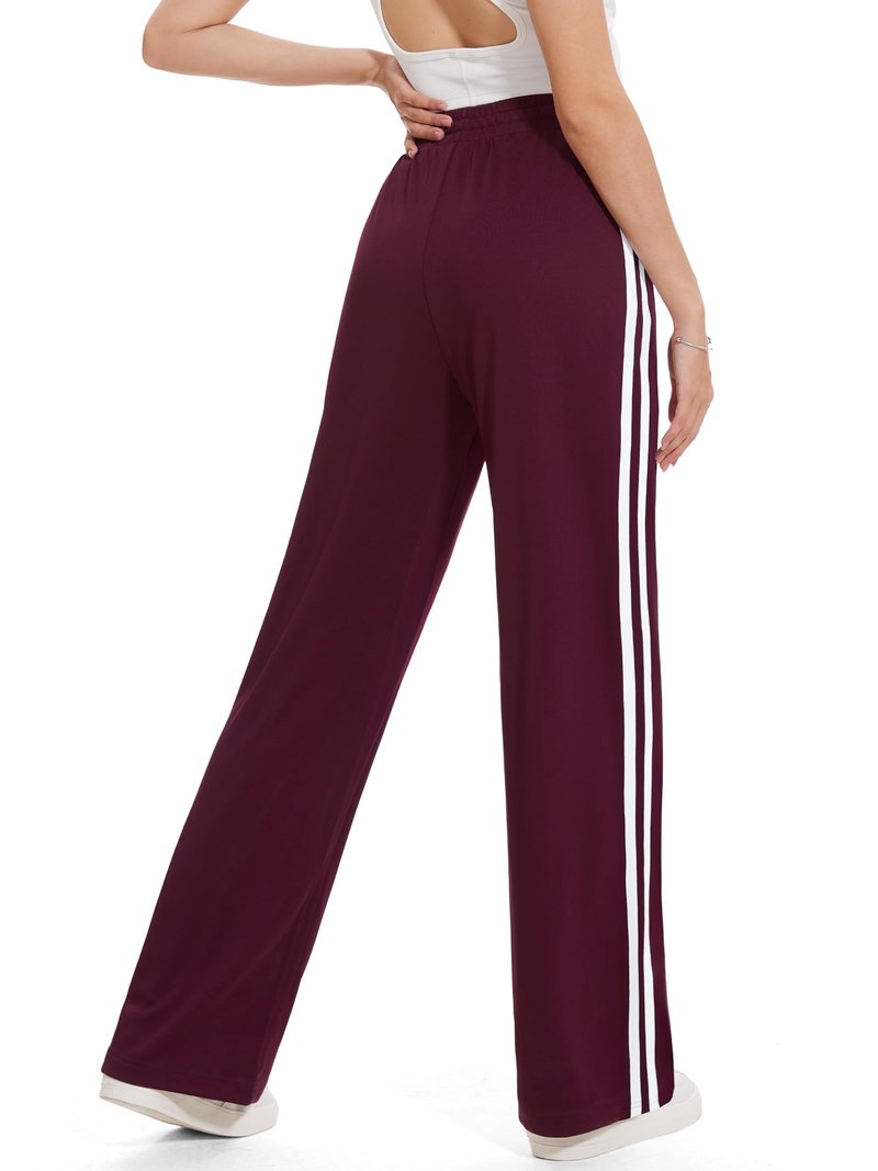 Tapata Women's 34" Inseam Tall Track Pants Loose Straight Leg Jogging Sweatpants Warm-Up Sports Athletic Running, Burgundy, XXL