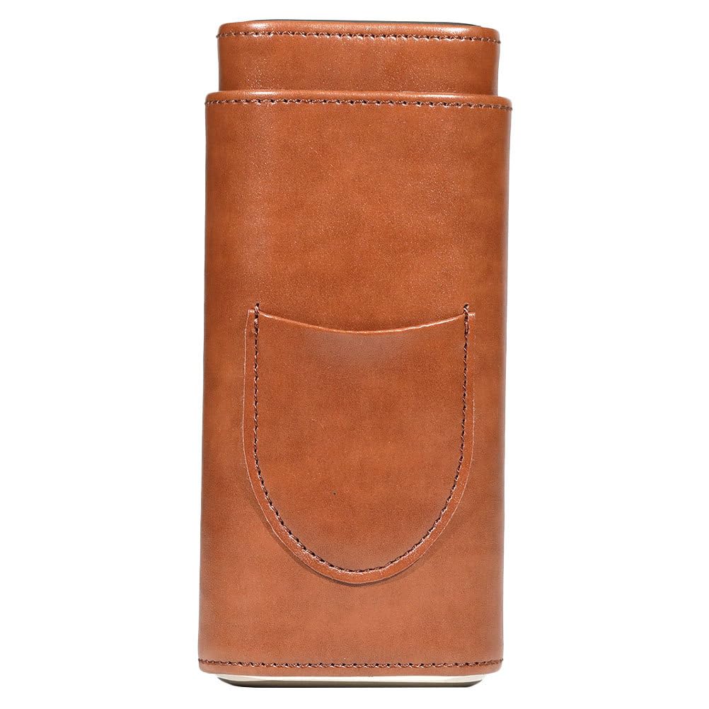 CIYODO Portable Pu Leather Cigar Humidor Case Travel Cigar Holder for Men 3- Capacity Lightweight Protective Storage Box for Outdoor Use