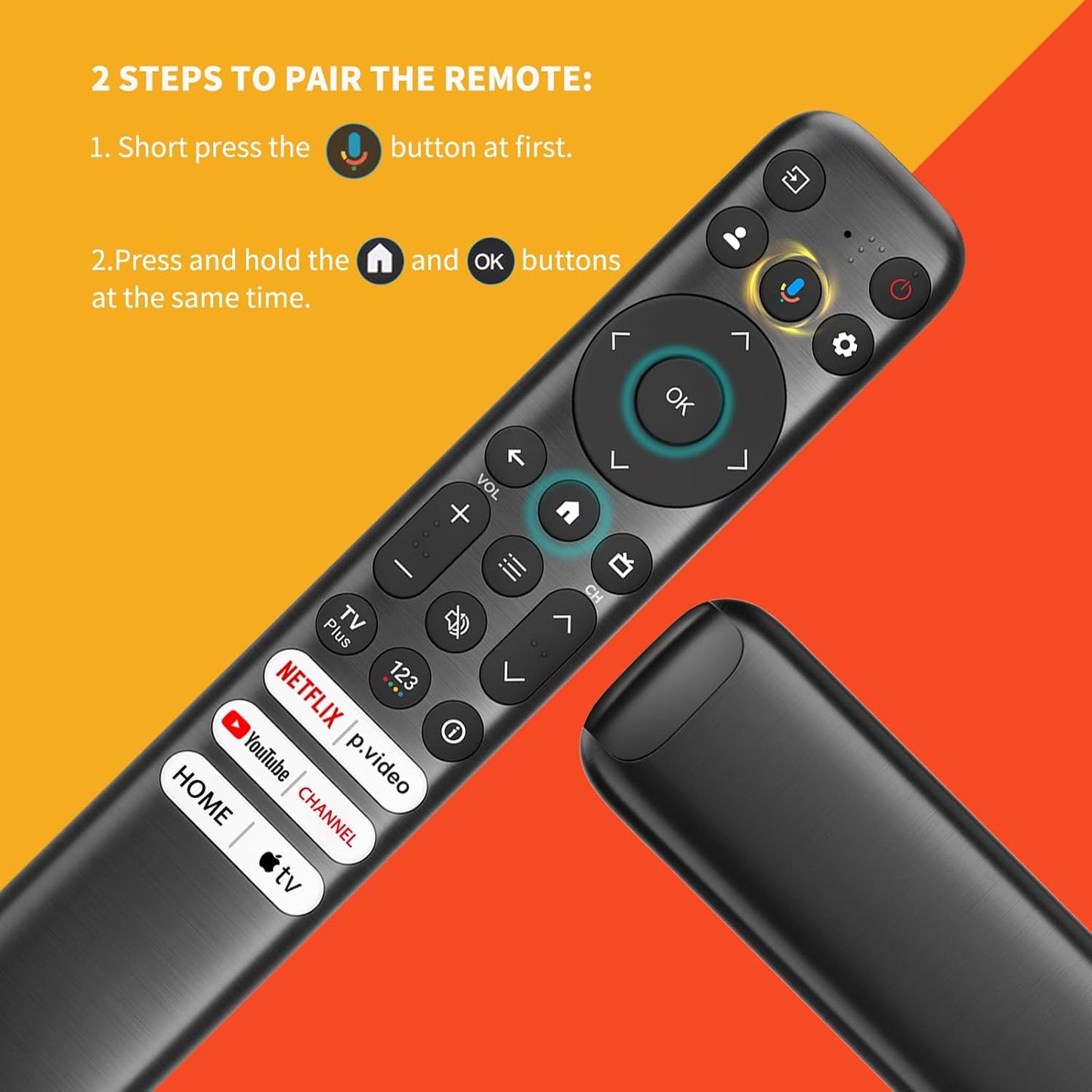 Voice Replacement Remote for TCL Google TV Remote, Compatible with TCL Q6/Q7/QM8/S3/S4 Series（Not Applicable to Roku TVs）
